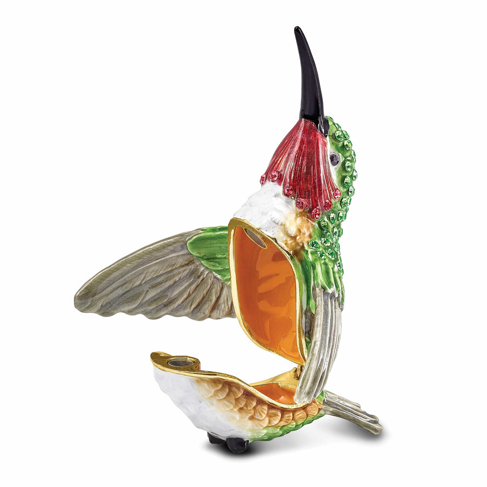 Luxury Giftware by Jere Pendants & Charms Bejeweled Pewter HAMILTON Hummingbird Trinket Box Design