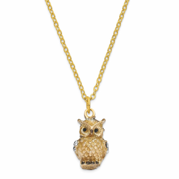 Luxury Giftware by Jere Pendants & Charms Bejeweled Pewter HOOTIE Horned Owl Trinket Box Design