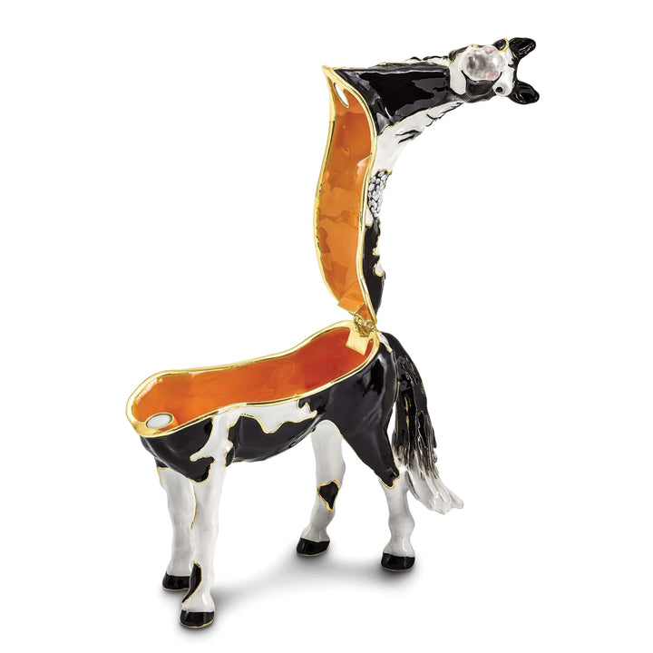 Luxury Giftware by Jere Pendants & Charms Bejeweled Pewter Multi Color Enamel ALPHA Paint Horse Trinket Box