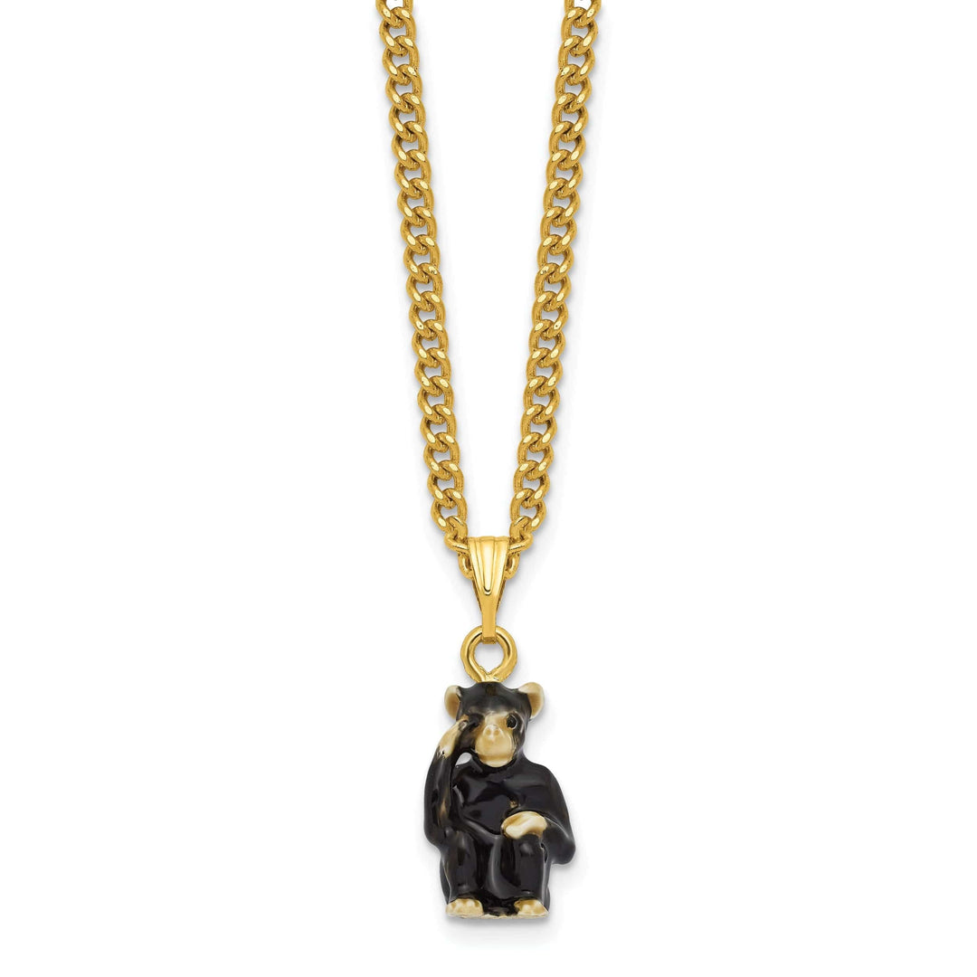 Luxury Giftware by Jere Pendants & Charms Bejeweled Pewter Multi Color Enamel Chimpanzee and Baby Trinket Box