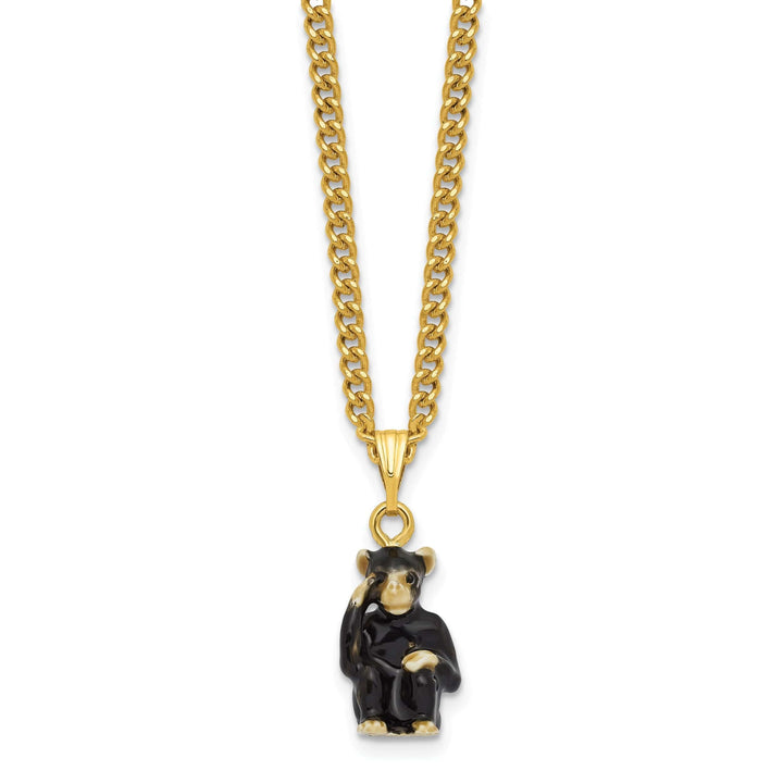 Luxury Giftware by Jere Pendants & Charms Bejeweled Pewter Multi Color Enamel Chimpanzee and Baby Trinket Box