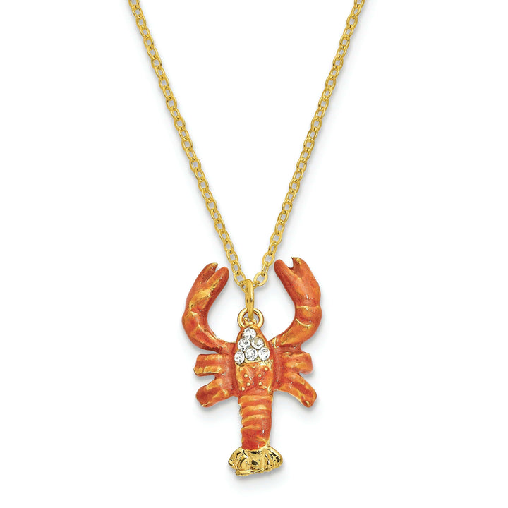 Luxury Giftware by Jere Pendants & Charms Bejeweled Pewter Multi Color Finish BAYOU Cajun Crawfish Trinket Box
