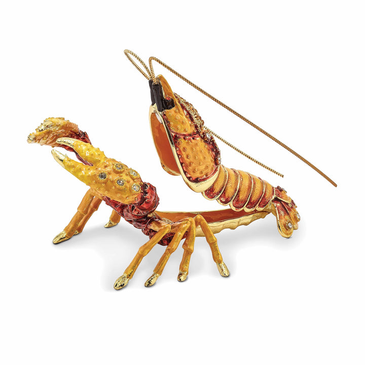 Luxury Giftware by Jere Pendants & Charms Bejeweled Pewter Multi Color Finish BAYOU Cajun Crawfish Trinket Box