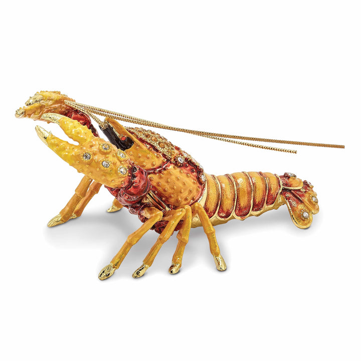Luxury Giftware by Jere Pendants & Charms Bejeweled Pewter Multi Color Finish BAYOU Cajun Crawfish Trinket Box
