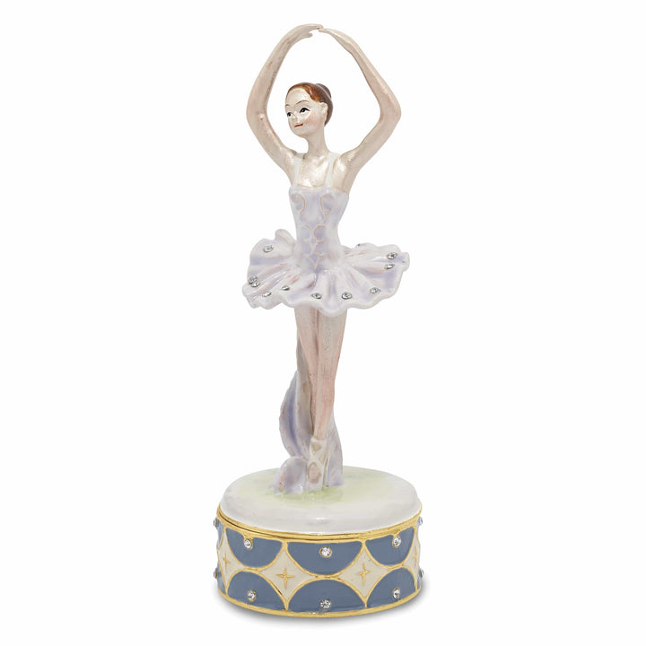 Luxury Giftware by Jere Pendants & Charms Bejeweled Pewter Multi Color Finish BLYTHE Ballerina Point Trinket Box