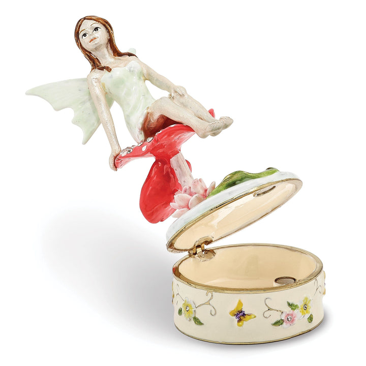 Luxury Giftware by Jere Pendants & Charms Bejeweled Pewter Multi Color Finish DEVON Little Pixie Trinket Box