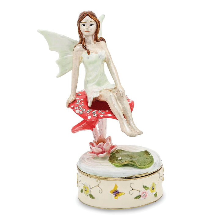 Luxury Giftware by Jere Pendants & Charms Bejeweled Pewter Multi Color Finish DEVON Little Pixie Trinket Box