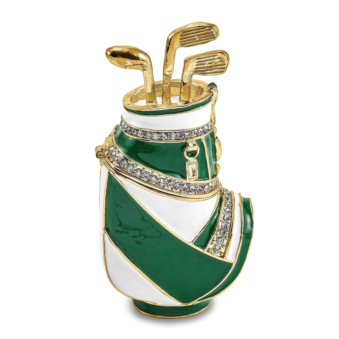 Lovely Rita's Pendants & Charms Bejeweled Pewter Multi Color Finish GAME OF FORES Golf Bag Trinket Box