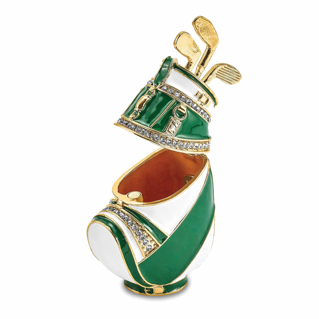 Lovely Rita's Pendants & Charms Bejeweled Pewter Multi Color Finish GAME OF FORES Golf Bag Trinket Box