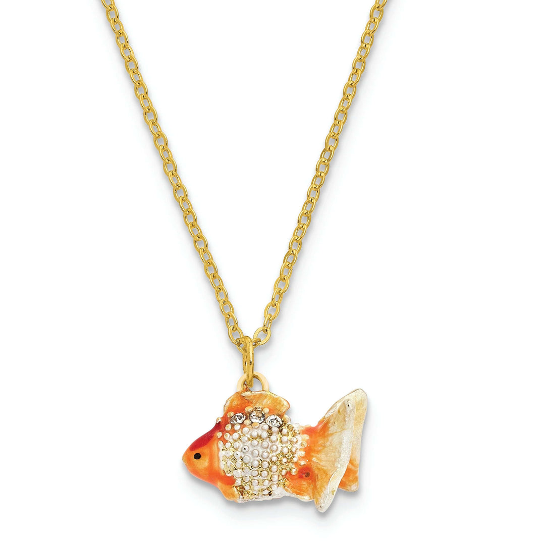 Luxury Giftware by Jere Pendants & Charms Bejeweled Pewter Multi Color Finish KATIE Kissing Fish Trinket Box