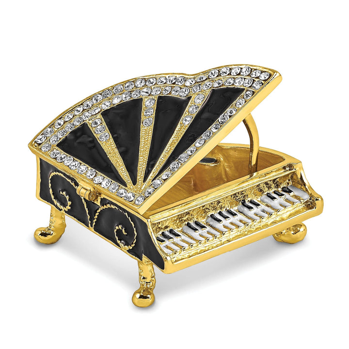 Lovely Rita's Pendants & Charms Bejeweled Pewter Multi Color Finish SERENADE Grand Piano Trinket Box