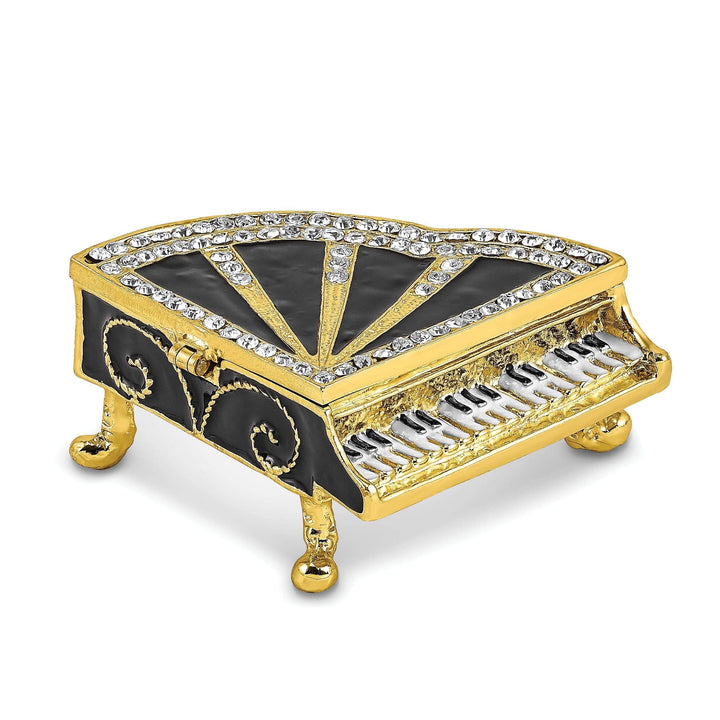Lovely Rita's Pendants & Charms Bejeweled Pewter Multi Color Finish SERENADE Grand Piano Trinket Box