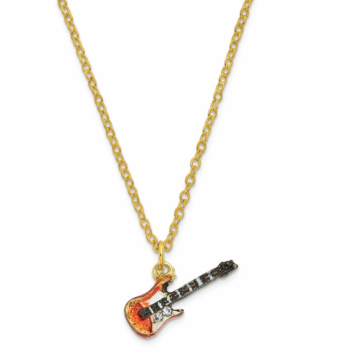 Lovely Rita's Pendants & Charms Bejeweled Pewter Multi Color STRUMMIN' TUNES Red Guitar Trinket Box