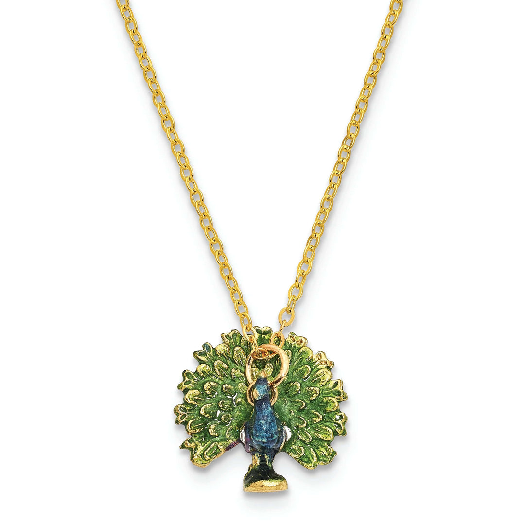 Luxury Giftware by Jere Pendants & Charms Bejeweled Pewter PROUD AS A PEACOCK Strutting Peacock Trinket Box