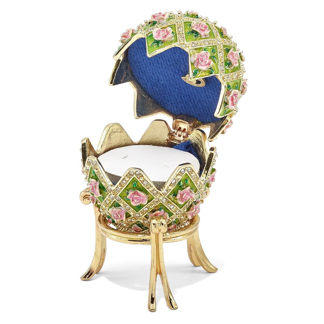 Luxury Giftware by Jere Pendants & Charms Bejeweled Pewter Rose Garden Floral Musical Egg Plays Memory