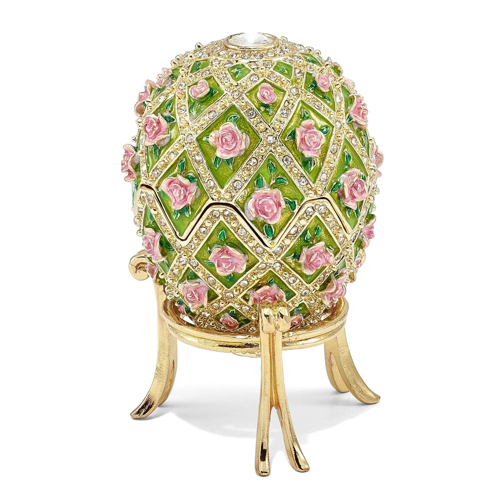 Luxury Giftware by Jere Pendants & Charms Bejeweled Pewter Rose Garden Floral Musical Egg Plays Memory