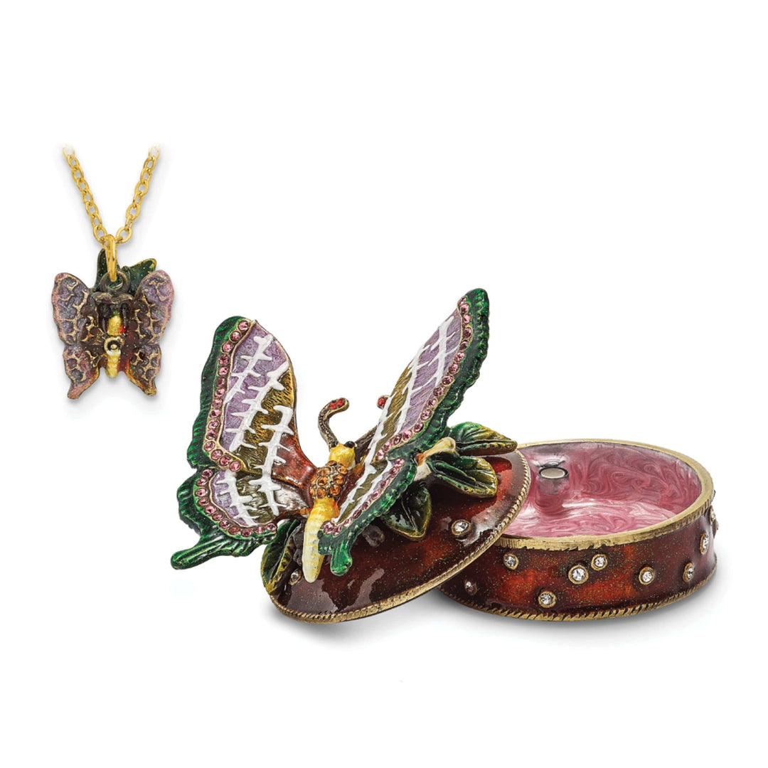 Luxury Giftware by Jere Pendants & Charms Bejeweled Pewter SANGRIA Butterfly Box Trinket Box Design