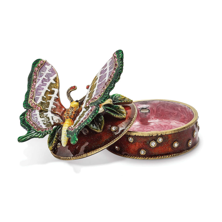 Luxury Giftware by Jere Pendants & Charms Bejeweled Pewter SANGRIA Butterfly Box Trinket Box Design