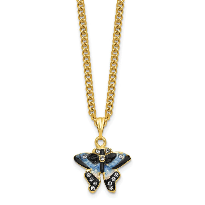 Luxury Giftware by Jere Pendants & Charms Bejeweled Pewter Turquoise Blue Butterfly Trinket Box Design