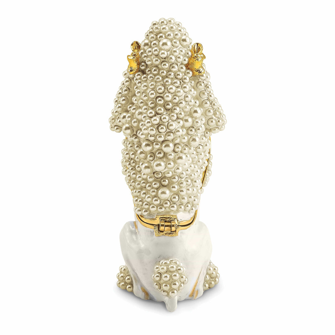 Luxury Giftware by Jere Pendants & Charms Bejeweled White Color Finish Crystal FIFI French Poodle Trinket Box