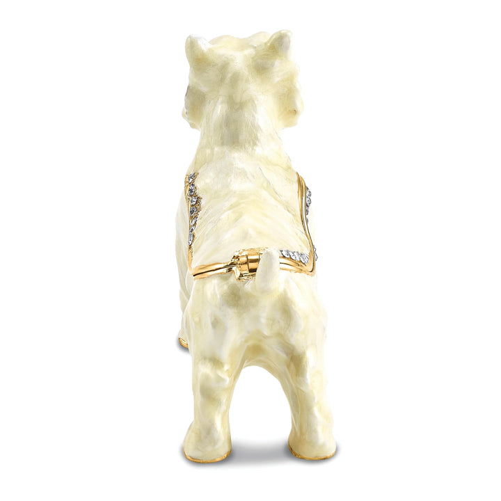 Luxury Giftware by Jere Pendants & Charms Bejeweled White Gold WESTIE West Highland White Terrier Trinket Box