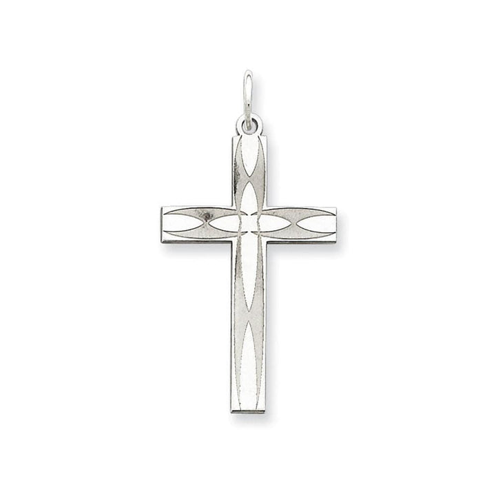 Lovely Rita's Pendants & Charms Block Style Engraving - $20 Sterling Silver Laser Designed Cross Pendant