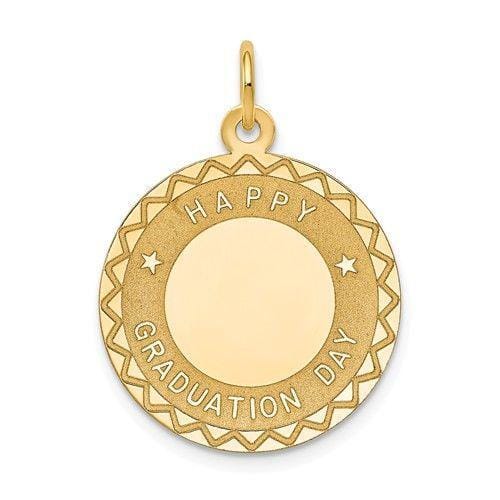 Lovely Rita's Pendants & Charms Contemporary Style Engraving - $20 14k Yellow Gold Happy Graduation Day Charm