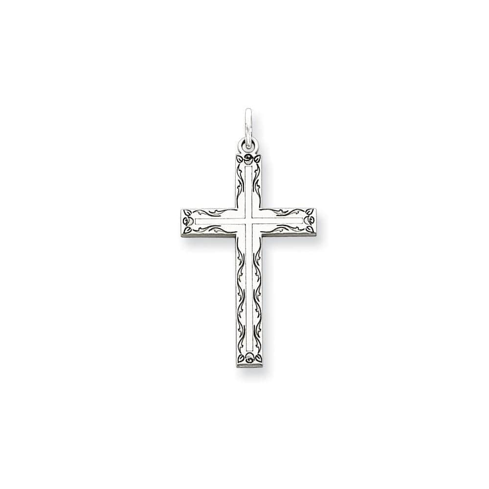 Lovely Rita's Pendants & Charms Contemporary Style Engraving - $20 Sterling Silver Laser Designed Cross Pendant