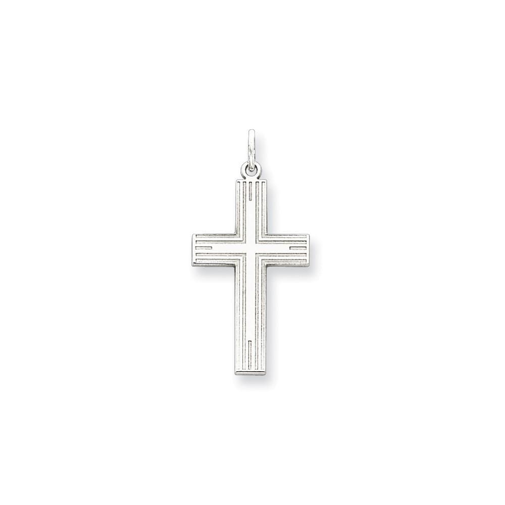 Lovely Rita's Pendants & Charms Contemporary Style Engraving - $20 Sterling Silver Laser Designed Cross Pendant