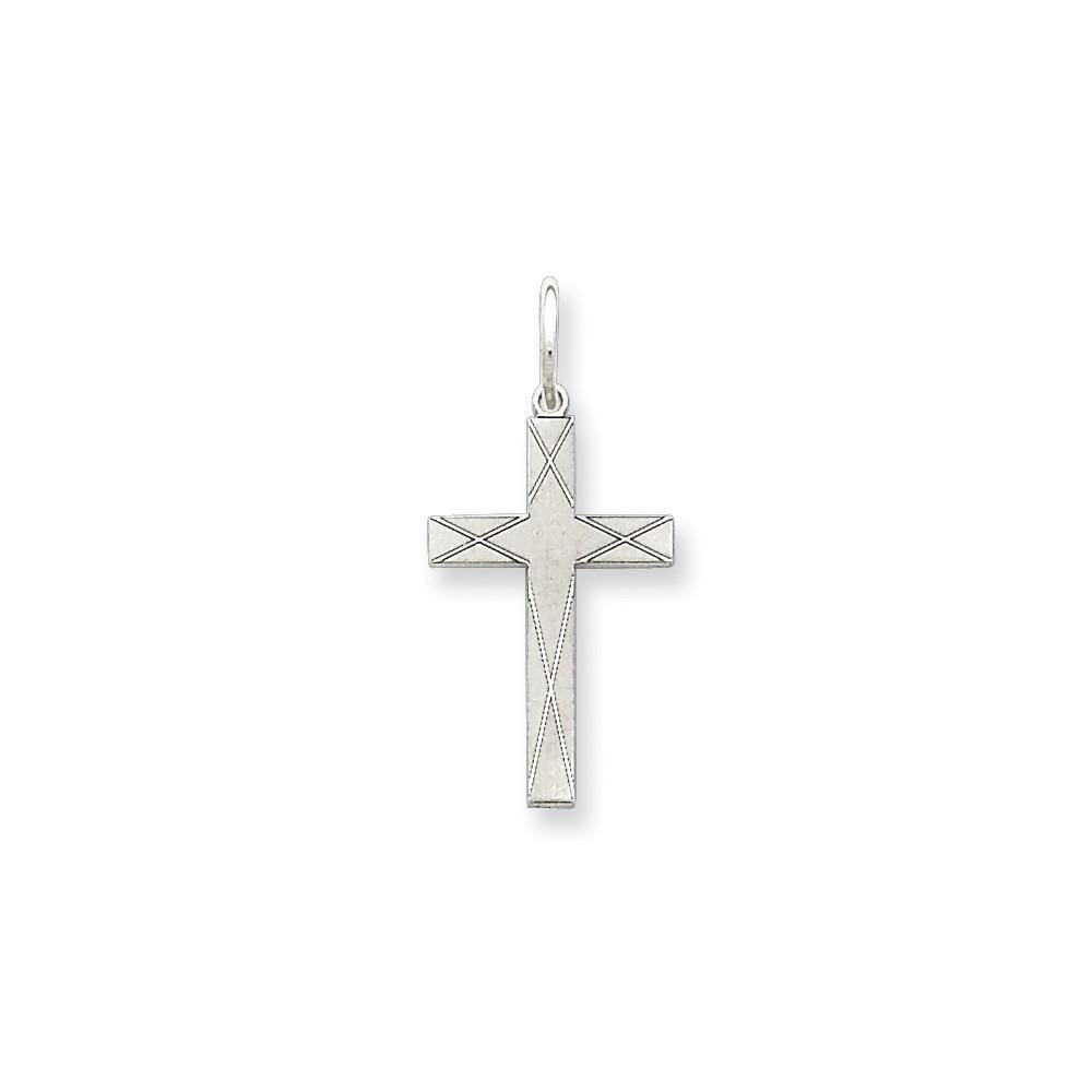 Lovely Rita's Pendants & Charms Contemporary Style Engraving - $20 Sterling Silver Laser Designed Cross Pendant