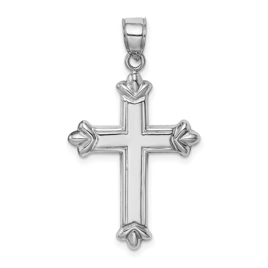 Lovely Rita's Pendants & Charms Hollow Sterling Silver 3 D Budded Cross Pendant