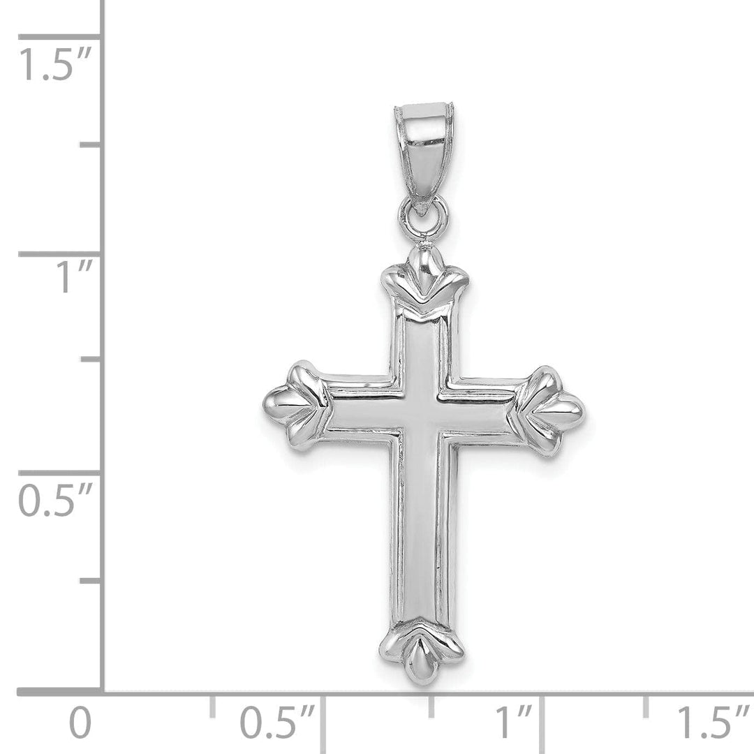 Lovely Rita's Pendants & Charms Hollow Sterling Silver 3 D Budded Cross Pendant