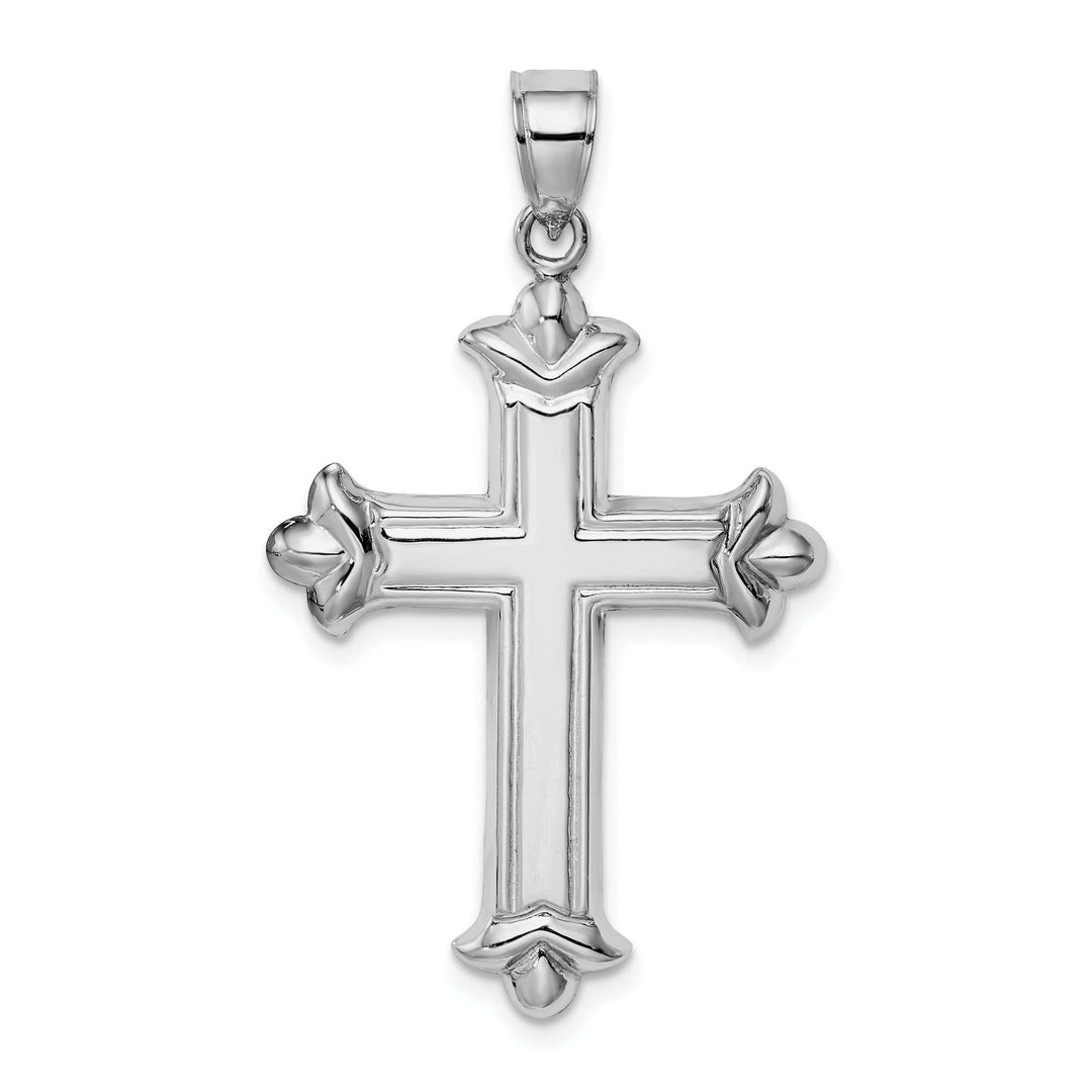 Lovely Rita's Pendants & Charms Hollow Sterling Silver 3 D Budded Cross Pendant