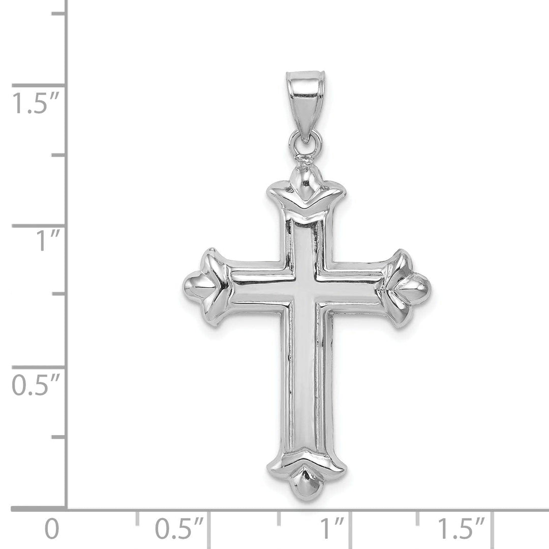 Lovely Rita's Pendants & Charms Hollow Sterling Silver 3 D Budded Cross Pendant