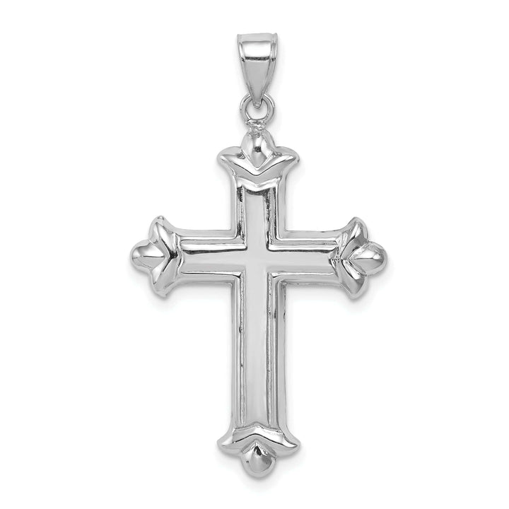Lovely Rita's Pendants & Charms Hollow Sterling Silver 3 D Budded Cross Pendant