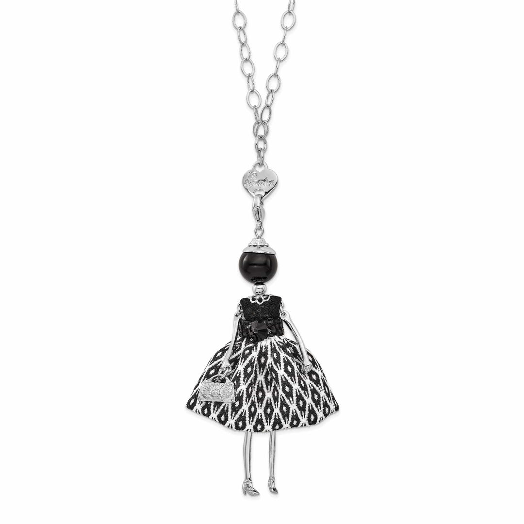Jere Collection Pendants & Charms Le Amiche Onyx Crystal Black White Doll Charm