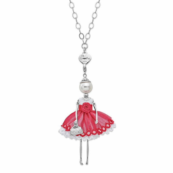 Jere Collection Pendants & Charms Le Amiche Swarovski Pearl Red Rose Doll Charm