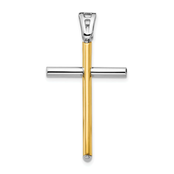 Lovely Rita's Pendants & Charms Leslie 14k Two Tone Gold Polished Cross Pendant