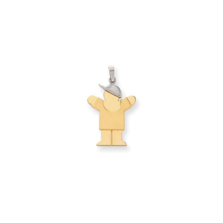 Lovely Rita's Pendants & Charms No Engraving 14 Two-tone Large Polished Love Boy With Hat Charm