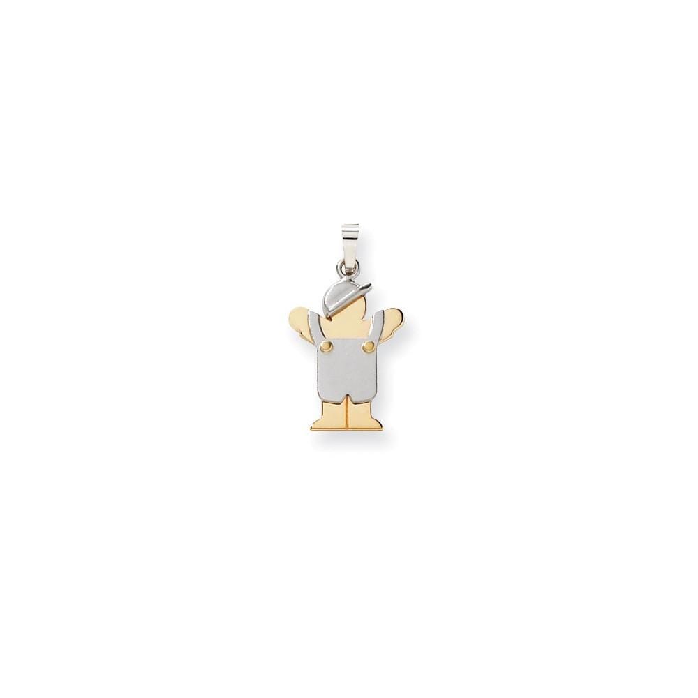 Lovely Rita's Pendants & Charms No Engraving 14 Two-tone Polished Small Boy With Hat Love Charm