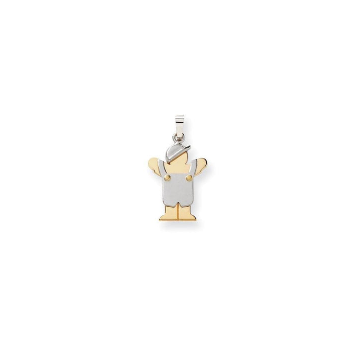 Lovely Rita's Pendants & Charms No Engraving 14 Two-tone Polished Small Boy With Hat Love Charm