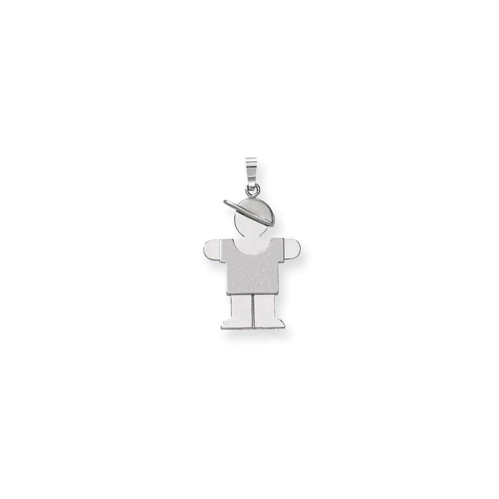 Lovely Rita's Pendants & Charms No Engraving 14 White Gold Solid Medium Boy With Hat Hugs Charm