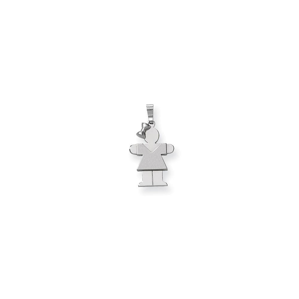Lovely Rita's Pendants & Charms No Engraving 14 White Gold Solid Small Girl With Bow Hugs Charm