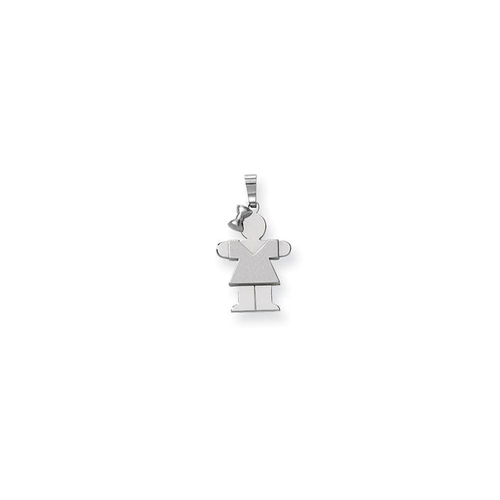 Lovely Rita's Pendants & Charms No Engraving 14 White Gold Solid Small Girl With Bow Hugs Charm