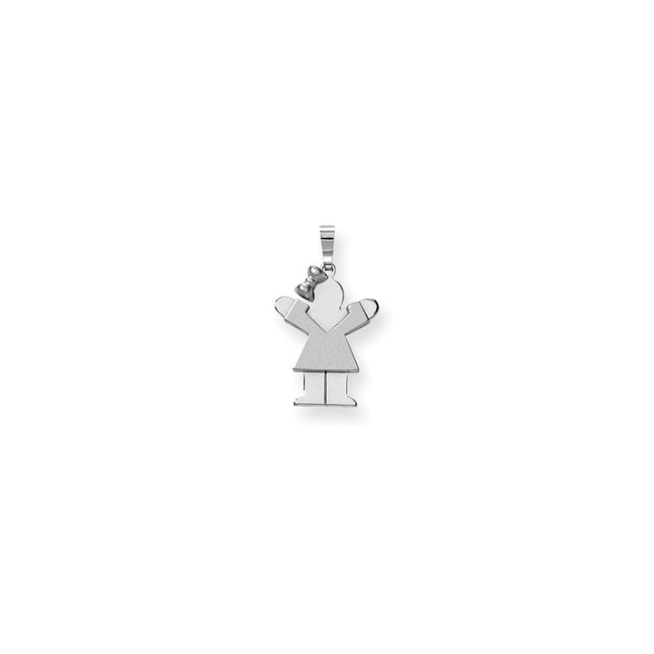 Lovely Rita's Pendants & Charms No Engraving 14 White Gold Solid Small Girl With Bow Love Charm