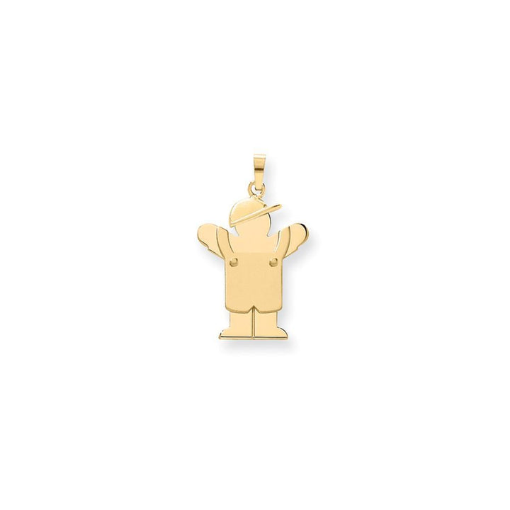 Lovely Rita's Pendants & Charms No Engraving 14 Yellow Gold Boy in Overalls With Hat Love Charm