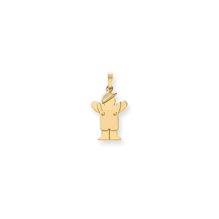 Lovely Rita's Pendants & Charms No Engraving 14 Yellow Gold Boy in Overalls With Hat Love Charm