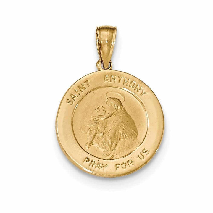 Lovely Rita's Pendants & Charms No Engraving 14 Yellow Gold Saint Anthony Small Round Medal