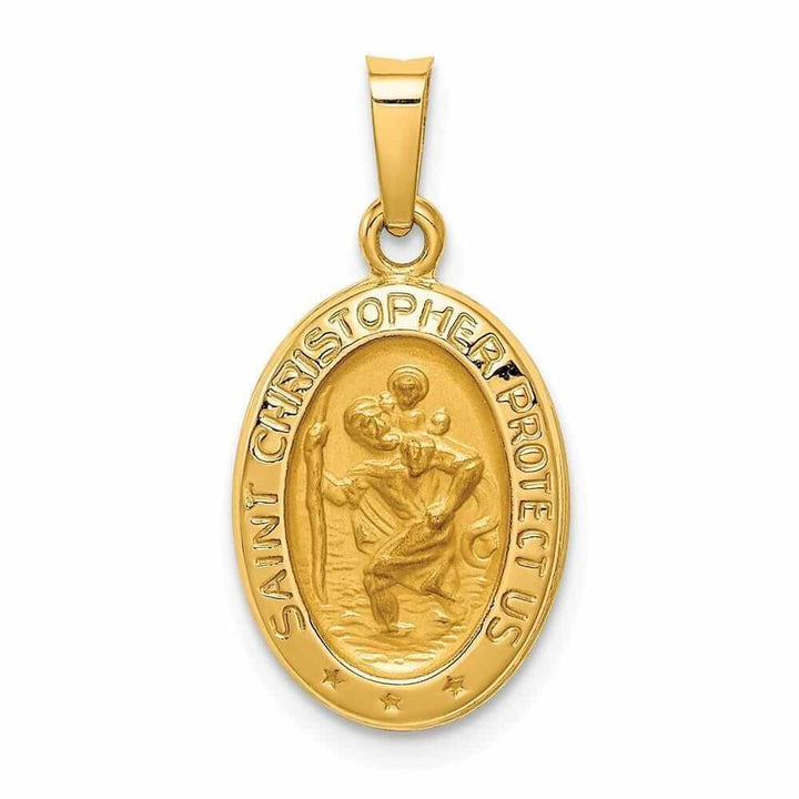 Lovely Rita's Pendants & Charms No Engraving 14 Yellow Gold Saint Christopher Medal Pendant
