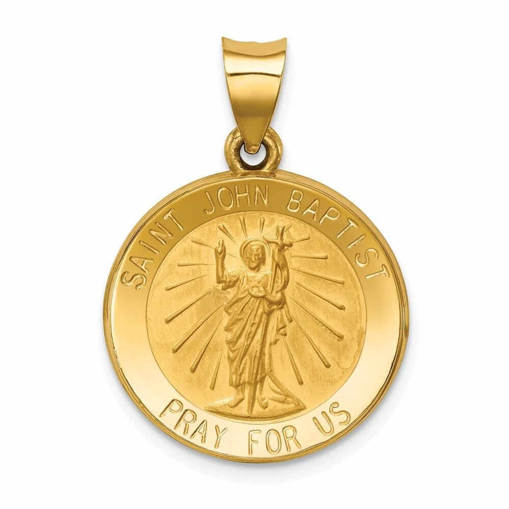 Lovely Rita's Pendants & Charms No Engraving 14 Yellow Gold Saint John Baptist Medal Pendant
